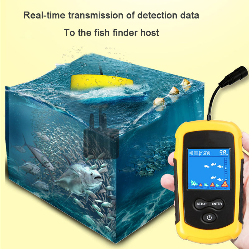 Fish Finder Cable - 100m com fio tela colorida portátil