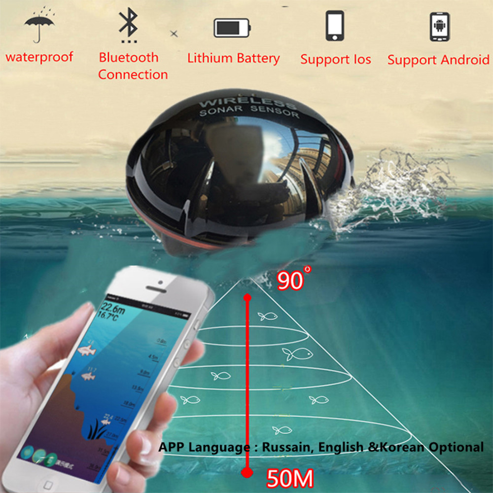 Pupopan 100m novo telefone int - Fishing Depth Finder avaliação e preço