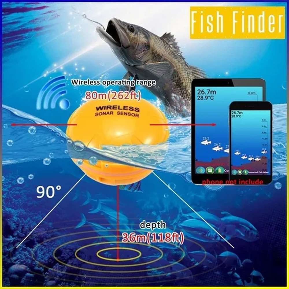 Pupopan 100m novo telefone int - Fishing Depth Finder avaliação e preço